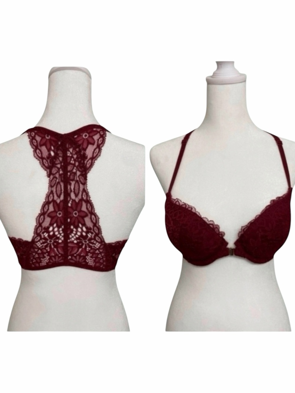 Beautiful AUDEN Lace Bra in Deep Burgundy, size 34B. EUC.
